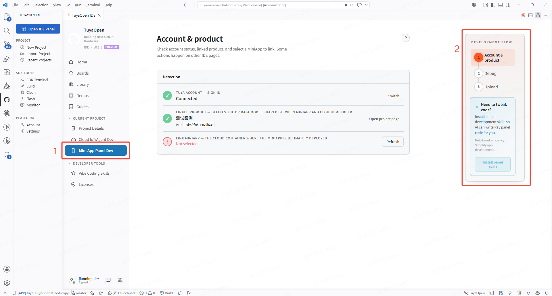 Mini-app panel development โ three steps
