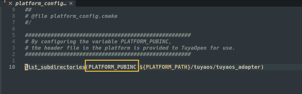 platform config